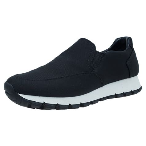 prada sneakers black women|Prada slip on sneakers women.